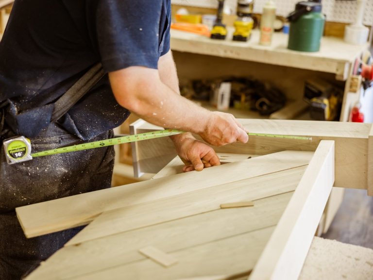 Measuring while making and Amish bed