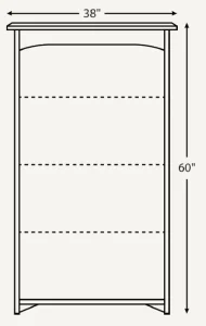 Amish Economy 38"Bookcase (Drawing)