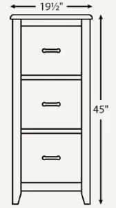 Amish Jacobsville 3dr. File Cabinet (Drawing)