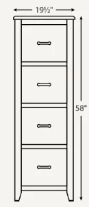 Amish Jacobsville 4dr. File Cabinet (Drawing)