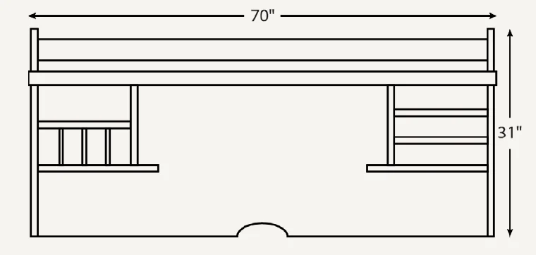 Amish Jacobsville Hutch Top