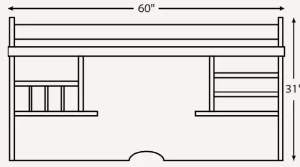 Amish Jacobsville Hutch Top