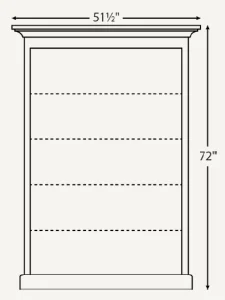 Amish Traditional 48" Bookcase* (Drawing)