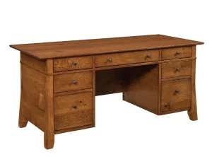 Amish Craftsman Executive Desk Plain Legs
