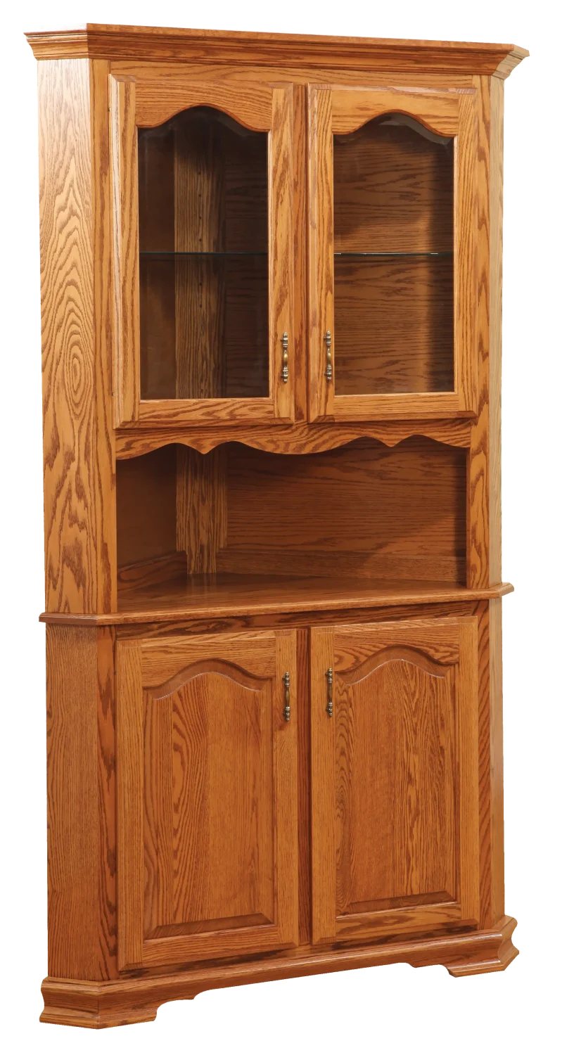 Amish Heritage Door Corner Hutch, Base Only