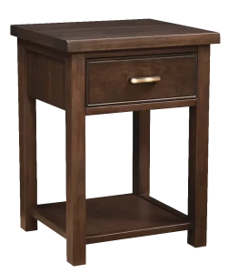 Amish Timbermill 1 Drawer Open Nightstand