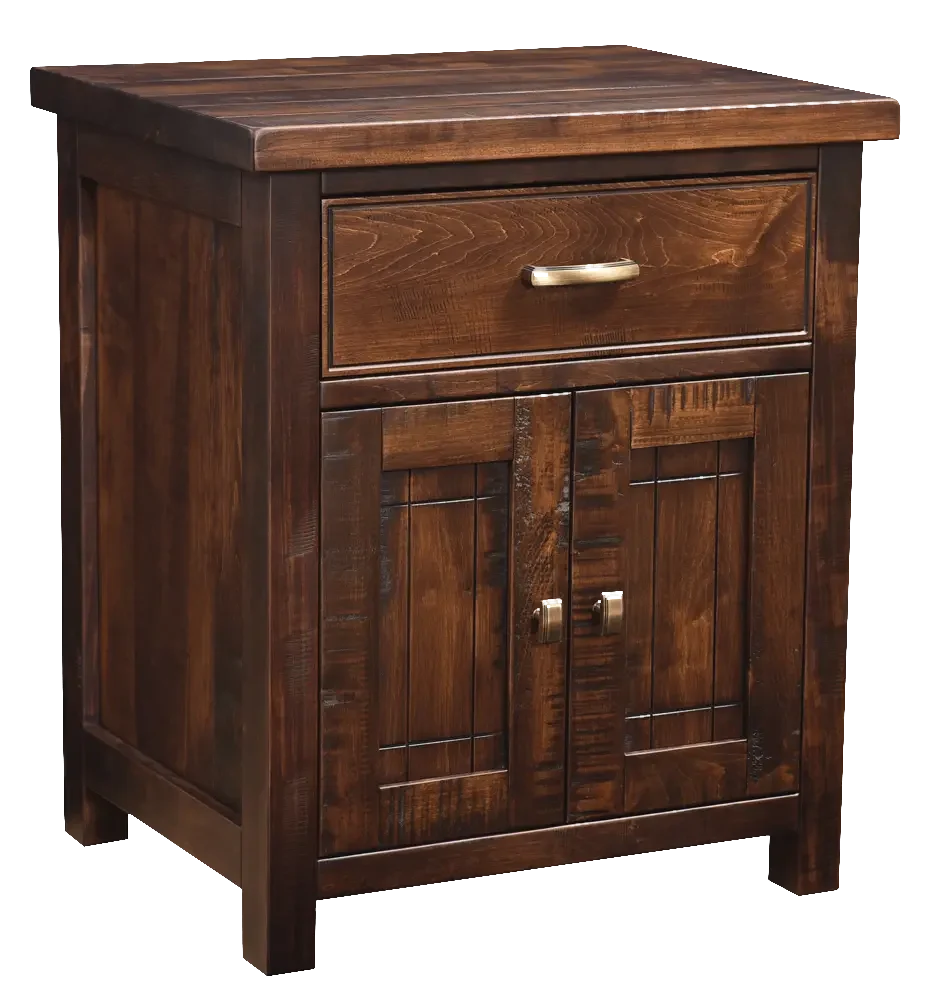 Amish Timbermill 1 Drawer, 2 Door Nightstand