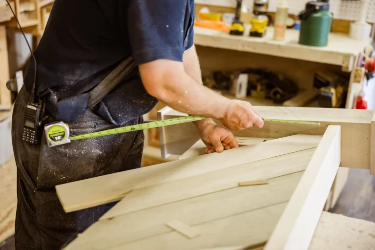 Measuring while making and Amish bed