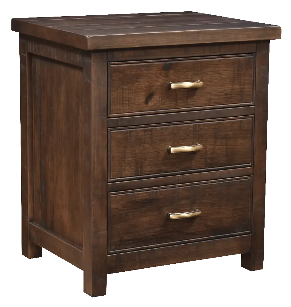 Amish Timbermill 3 Drawer Nightstand