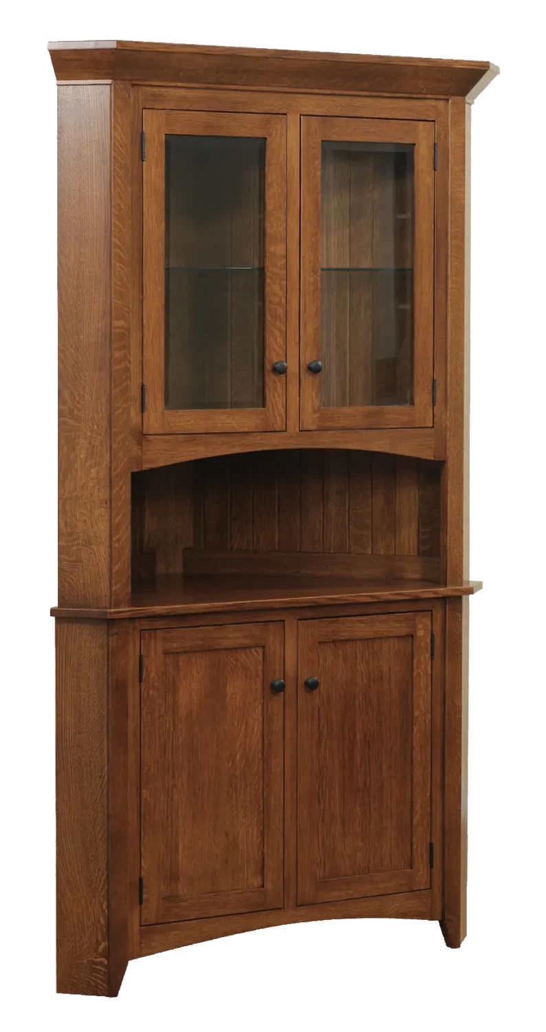 Amish Sara Ann 2 Door Corner Hutch, Top Only