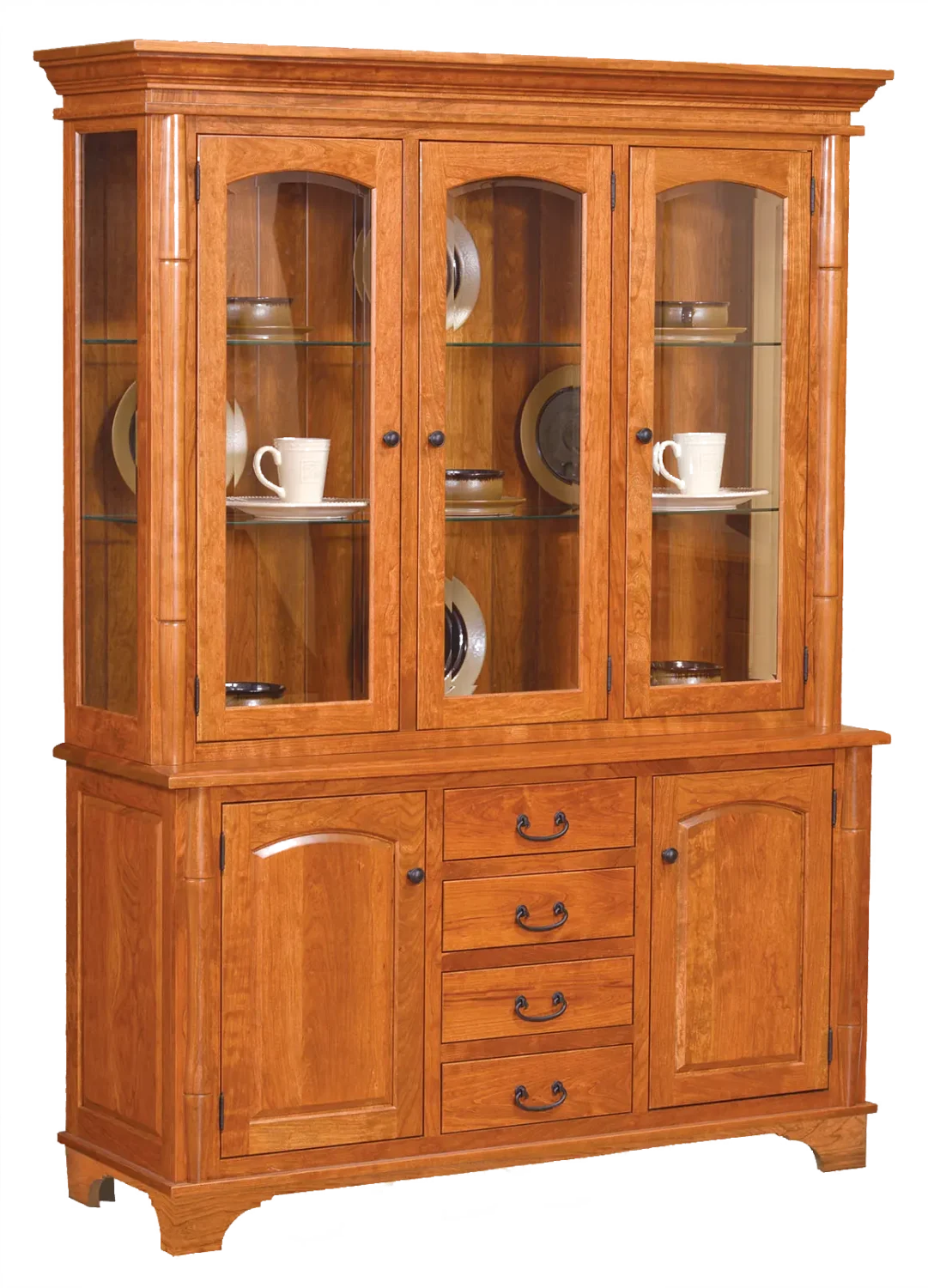 Amish Concord 4 Door Hutch, Base Only