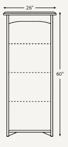 Amish Economy 26"Bookcase (Drawing)