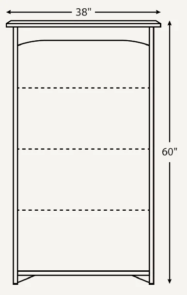 Amish Economy 38"Bookcase (Drawing)
