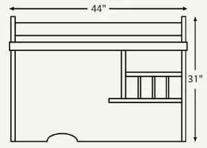 Amish Jacobsville Hutch Top (Drawing)