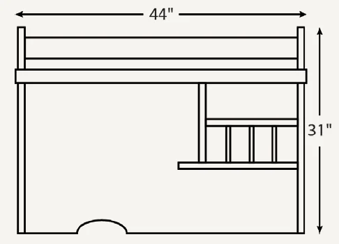 Amish Jacobsville Hutch Top (Drawing)