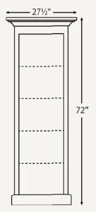 Amish Traditional 24" Open Bookcase* (Drawing)