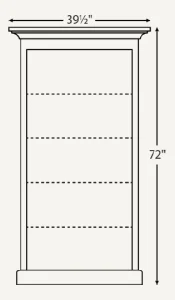 Amish Traditional 36" Open Bookcase* (Drawing)
