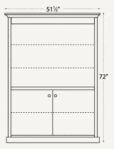 Amish Traditional 48" Bookcase* (Drawing)