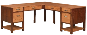Amish Wakefield L-Desk (Drawers Both Sides)