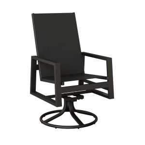 Vida High Back Aluminum+Sling Swivel Rocker Dining Chair by Berlin Gardens
