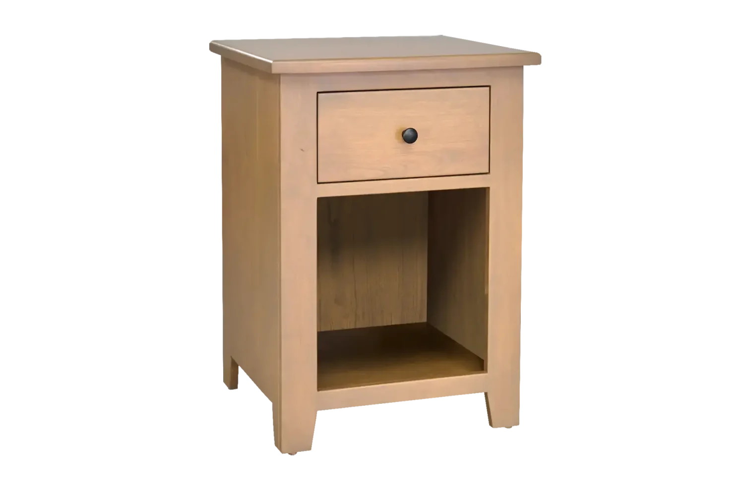 Amish Charland Nightstand with 1 Drawer, open