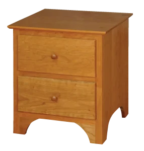 Amish Shaker Nightstand with 2 Drawer or 1 Drawer, 1 Door