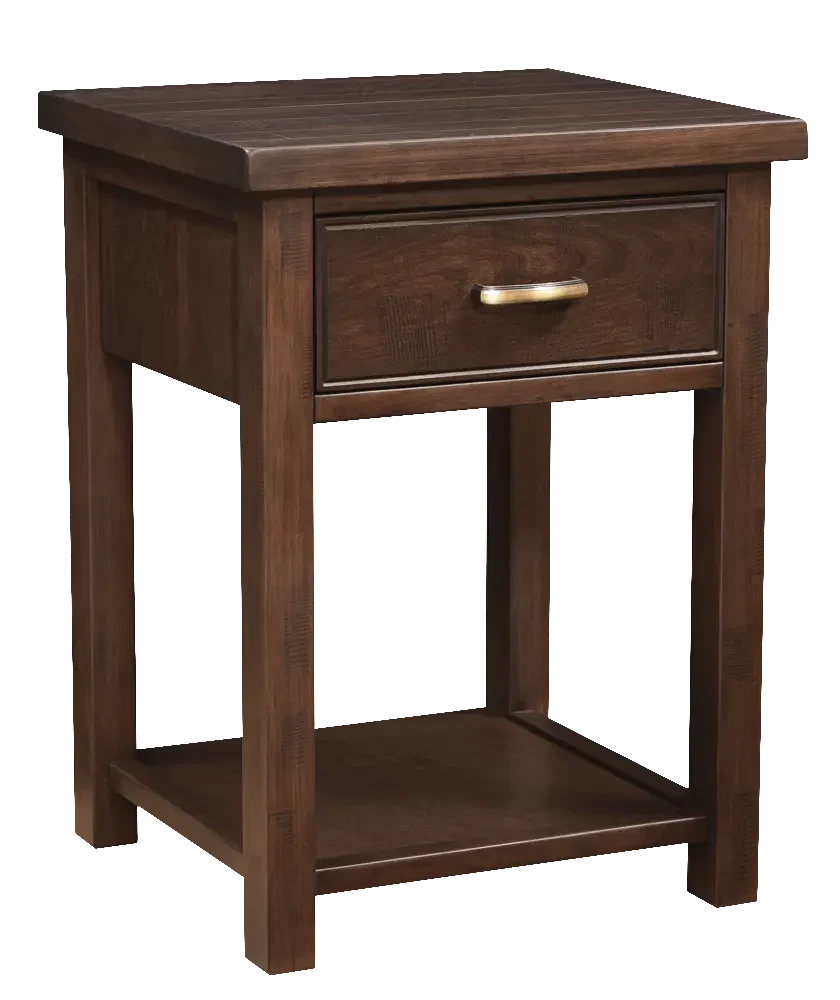 Amish Timbermill 1 Drawer Open Nightstand