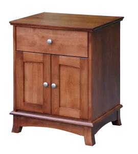 Amish Crescent Nightstand with 1 Drawer, 2 Doors