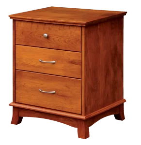 Amish Crescent Nightstand with 3 Drawers