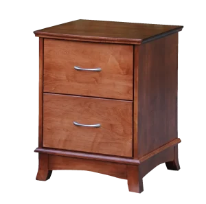 Amish Crescent Nightstand with 2 Drawers