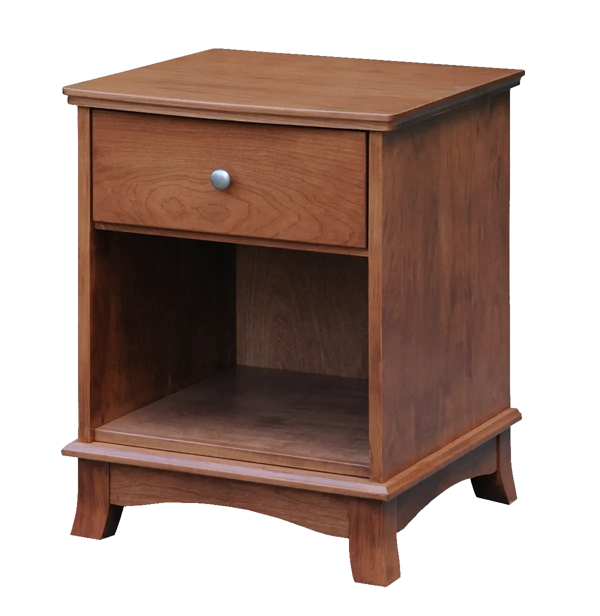 Amish Crescent Open Nightstand with 1 Drawer
