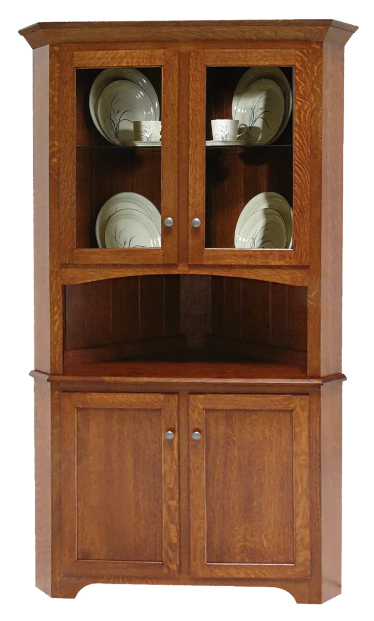 Amish Mary Ann 2 Door Corner Hutch, Base Only