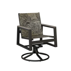 Vida Aluminum+Sling Swivel Rocker Dining Chair by Berlin Gardens