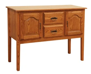 Amish Heritage sideboard in oak with two drawers over two raised-panel cabinet doors.