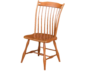 Amish Concord Windsor-style dining side chair in oak with a spindle back and a wood seat.