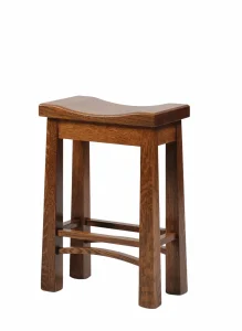 Amish Blakely saddle-seat backless bar stool in warm oak.