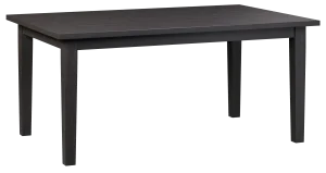 Amish Newbury rectangular leg dining table in a black finish.