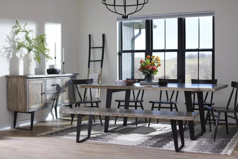 Amish Ashford Live Edge Solid Hardwood Dining Table
