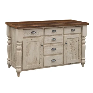 Amish Farmhouse Solid Hardwood Kitchen Island