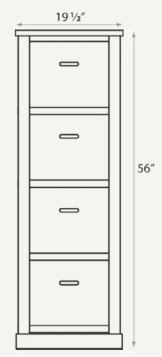 Amish Traditional Four-Drawer File Cabinet