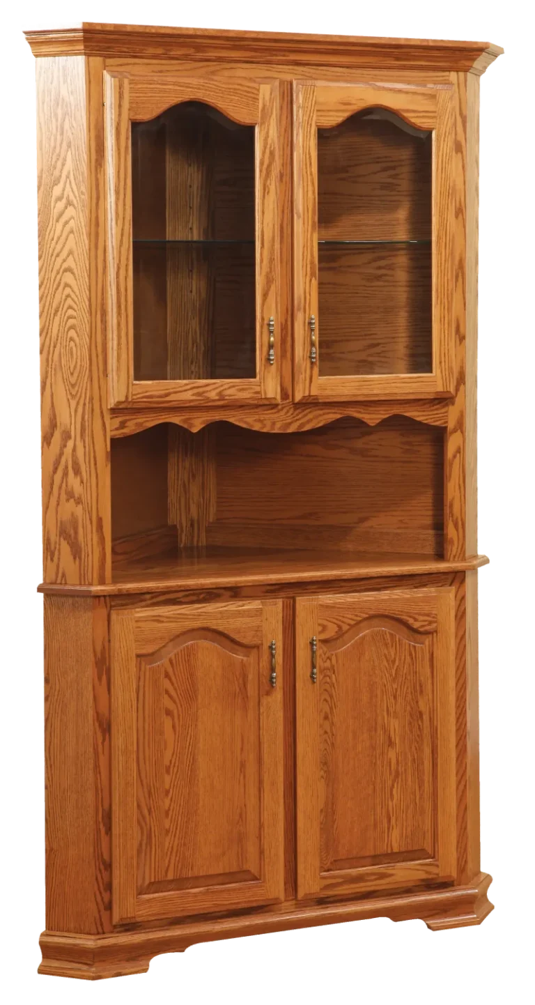 Amish Heritage 2 Door Corner Hutch, Top Only
