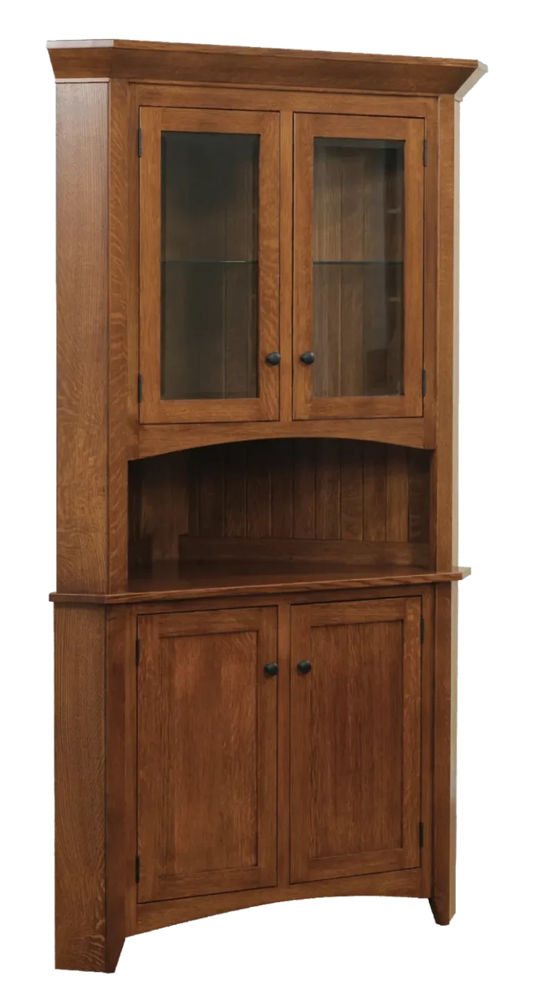 Amish Sara Ann 2 Door Corner Hutch, Base Only