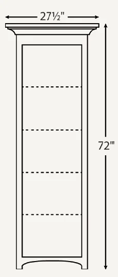 Amish Mission 24″ Open Bookcase (Drawing)