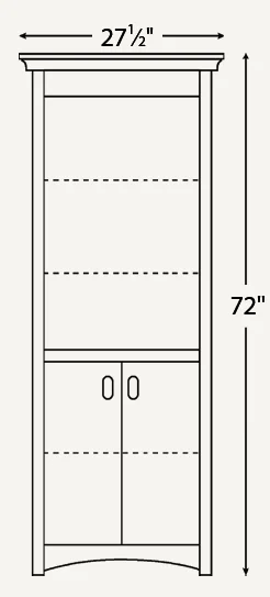 Amish Mission 24″ Bookcase (Drawing)