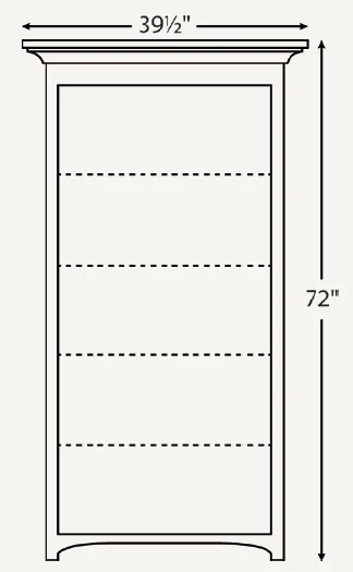 Amish Mission 36″ Open Bookcase (Drawing)