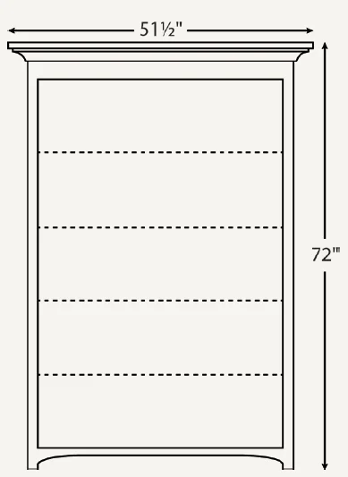 Amish Mission 48″ Open Bookcase (Drawing)