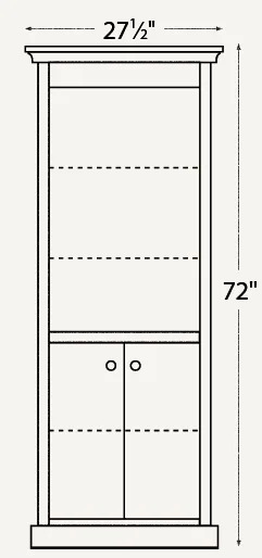 Amish Traditional 24″ Bookcase (Drawing)
