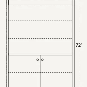 Amish Traditional 48″ Bookcase (Drawing)