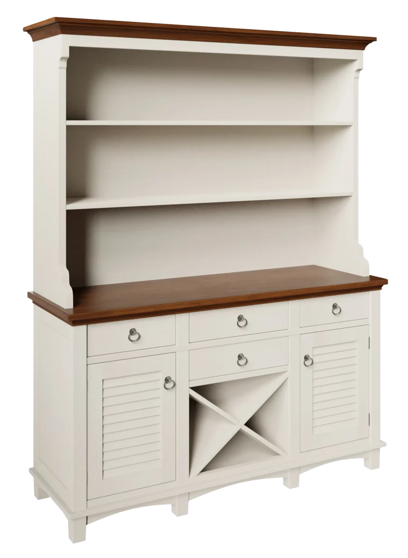 Amish Glendale Hutch, Base Only - Yes, Sap Cherry, OCS113 Michael's Cherry, Brown Maple, OCS-342 White Paint, , , Silver Knobs, K282-AN, Silver Knobs, K282-AN Amish Glendale Hutch, Base Only - 016-DI4663