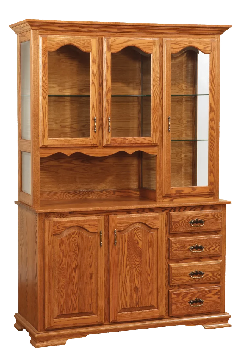 Amish Heritage Hutch, Base Only - No, , , , , Oak, OCS104 Seely, Bronze Pulls, K152-AE, Bronze Pulls, 1018 AB Amish Heritage Hutch, Base Only - 016-EB4